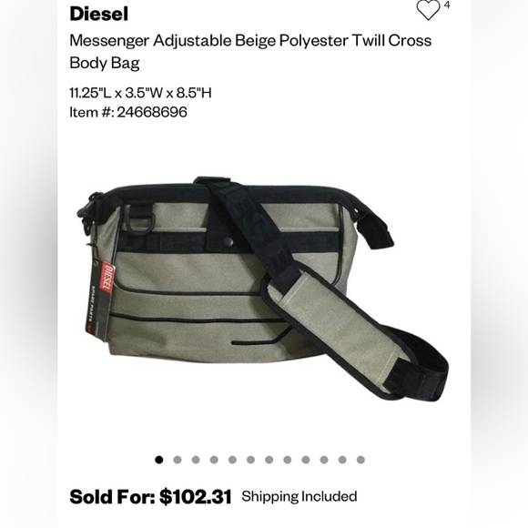 Messenger Adjustable Blue Polyester Twill Cross Body Bag - Picture 9 of 9